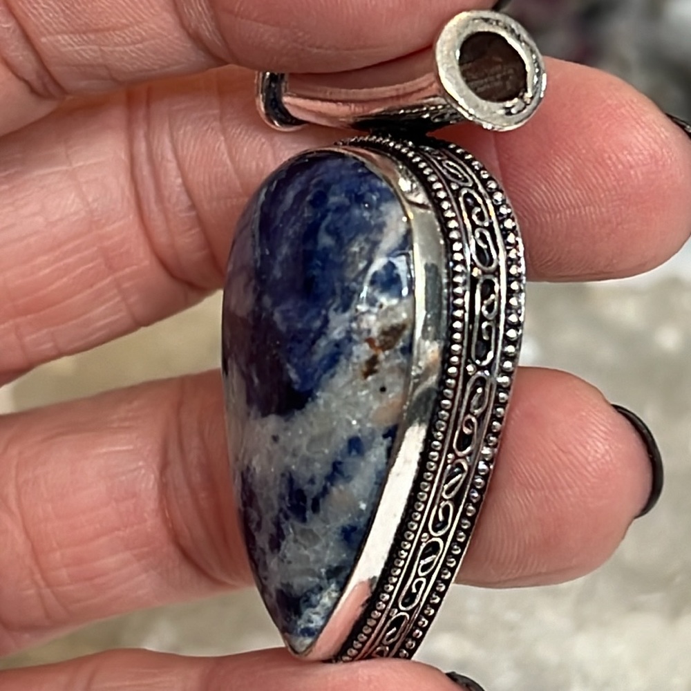 #580 Sodalite Handcrafted Pendant NWOT - Picture 14 of 17